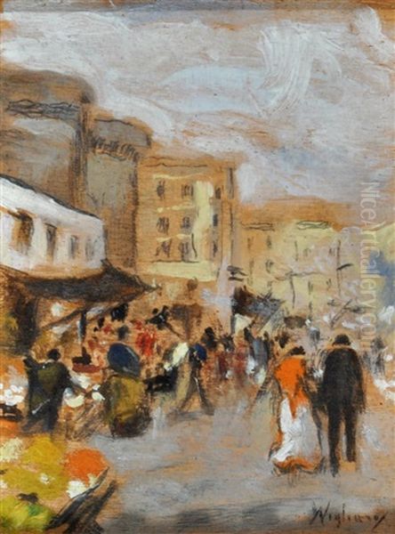 Mercato Napoletano Oil Painting by Vincenzo Migliaro