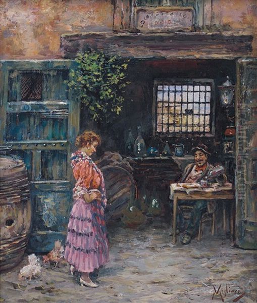 Vecchia Osteria Oil Painting by Vincenzo Migliaro