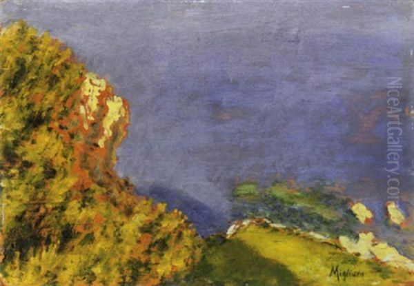 Capri, Rocce E Mare Oil Painting by Vincenzo Migliaro