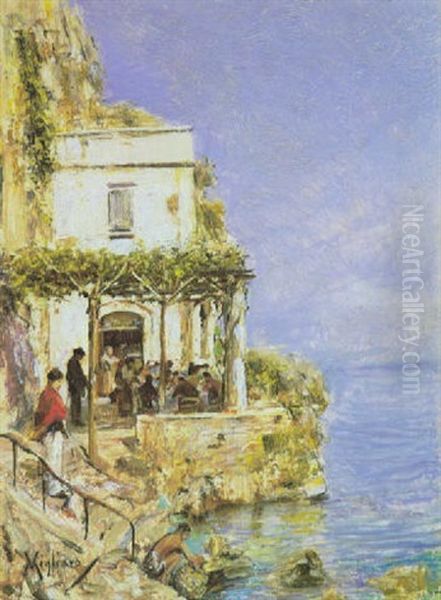 Terrazza A Mare Oil Painting by Vincenzo Migliaro