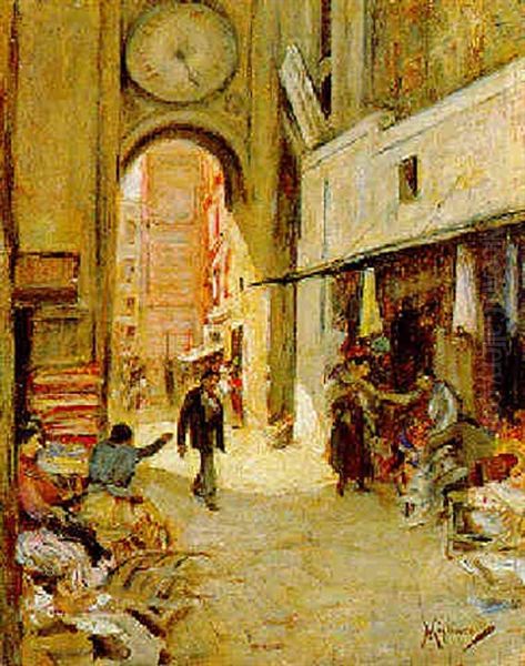 La Porta Di Sant'eligio Oil Painting by Vincenzo Migliaro