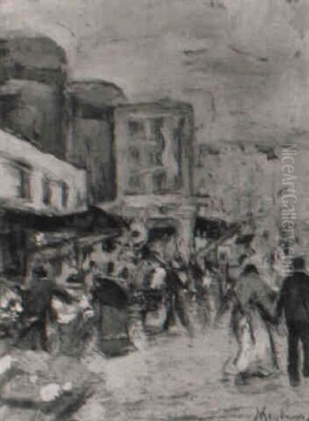 Scena Di Mercato Oil Painting by Vincenzo Migliaro