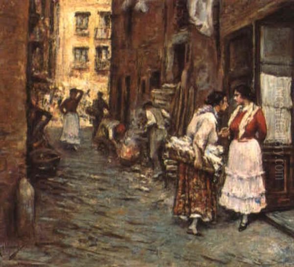 Vita A Napoli Oil Painting by Vincenzo Migliaro