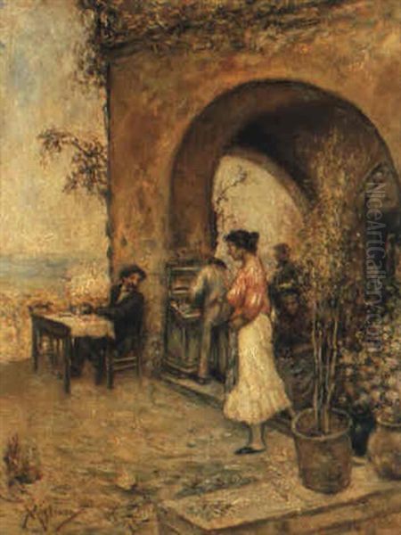 Alla Locanda Oil Painting by Vincenzo Migliaro