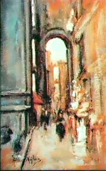 Porta Capuana A Napoli Oil Painting by Vincenzo Migliaro