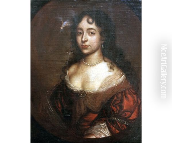 Portrait Of Mary Mancini - Mistress Of Charles Ii Of England And Louis Xiv Oil Painting by Pierre Mignard the Elder