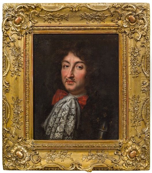 Portrat Ludwig Xiv. Mit Halstuch Und Rustung Oil Painting by Pierre Mignard the Elder