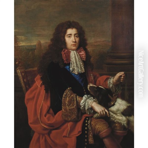 Portrait Of Louis Francois Marie Le Tellier, Marquis De Barbezieux, Secretaire D'etat A La Guerre Oil Painting by Pierre Mignard the Elder