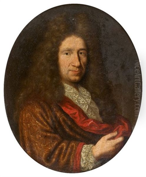 Portrait D'homme A La Lavalliere De Dentelle Oil Painting by Pierre Mignard the Elder