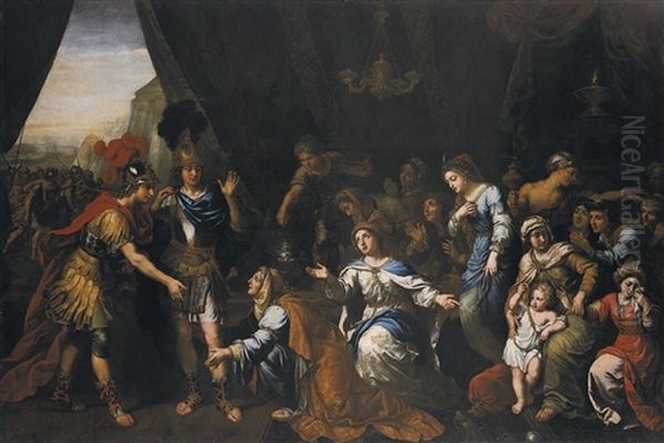 The Family Of Darius Before Alexander The Great (collab. W/studio) Oil Painting by Pierre Mignard the Elder