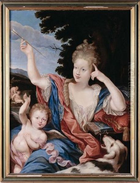 Ritratto Di Dama In Veste Di Diana Oil Painting by Pierre Mignard the Elder