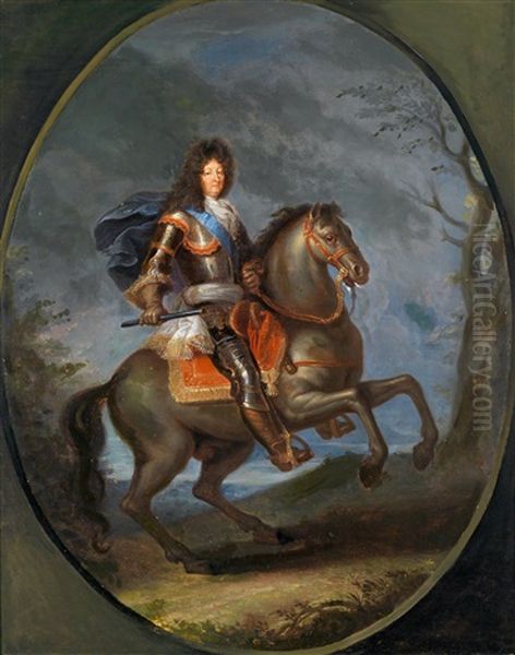 Reiterbildnis Konig Ludwigs Xiv. Von Frankreich Oil Painting by Pierre Mignard the Elder