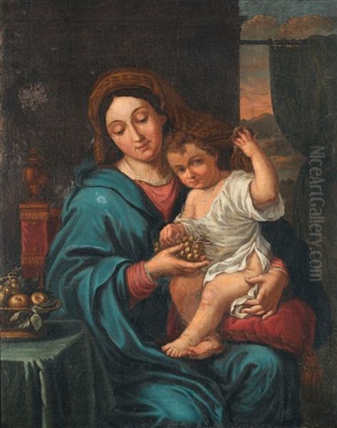 La Vierge A La Grappe Oil Painting by Pierre Mignard the Elder