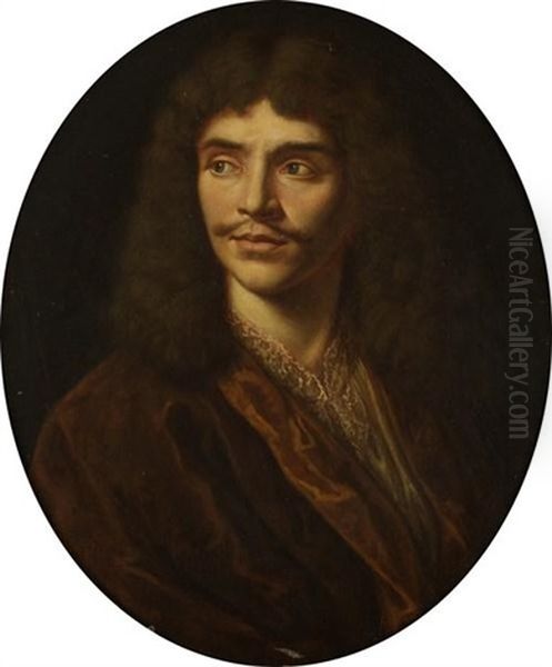 Portrait De Moliere Oil Painting by Pierre Mignard the Elder