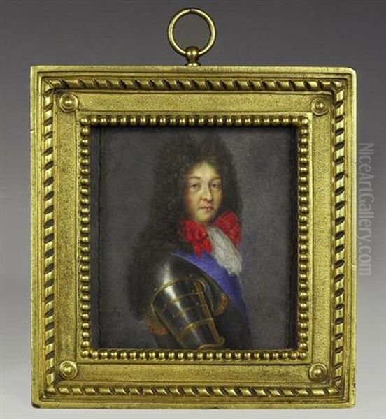 Portrait Du Roi Louis Xiv En Cuirasse Et Grand Cordon Bleu Oil Painting by Pierre Mignard the Elder