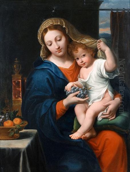 The Madonna Of The Grapes Oil Painting by Pierre Mignard the Elder