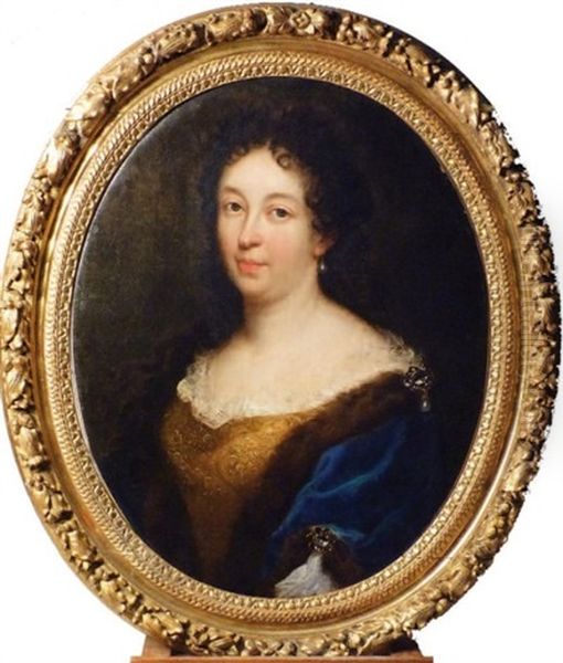 Portrait D'une Jeune Femme A La Perle Oil Painting by Pierre Mignard the Elder