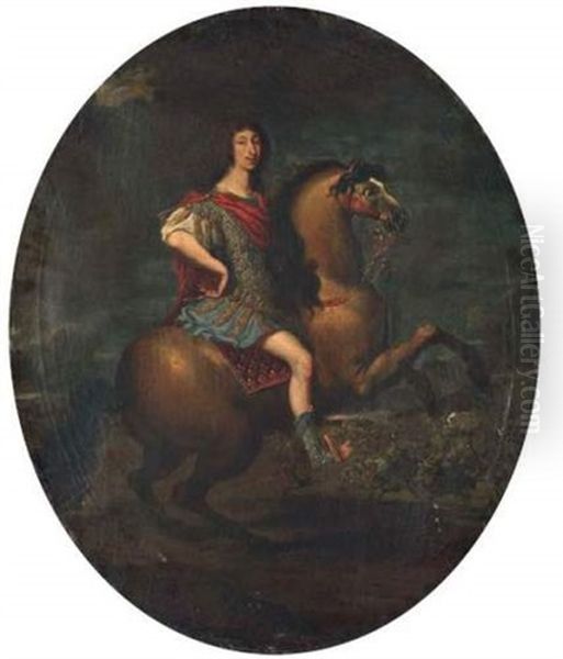 Portrait Equestre Du Grand Conde Oil Painting by Pierre Mignard the Elder