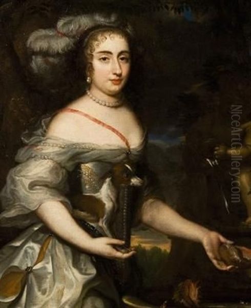 Portrait Of Louise De Valliere, Mistress Of Louis Xiv Oil Painting by Pierre Mignard the Elder