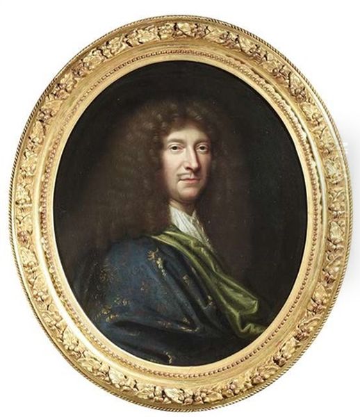 Bildnis Eines Mannes Mit Allongeperucke. Moliere? Oil Painting by Pierre Mignard the Elder