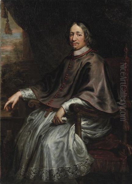 Portrait Of A Cleric (jean-frangois-paul De Gondi?) Oil Painting by Pierre Mignard the Elder