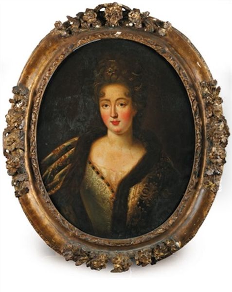 Portrait De La Reine Marie-therese Oil Painting by Pierre Mignard the Elder