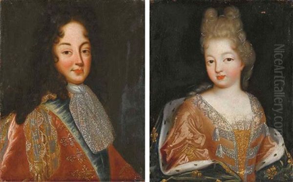 Portrait D'homme (+ Portrait De Dame En Buste; Pair) Oil Painting by Pierre Mignard the Elder