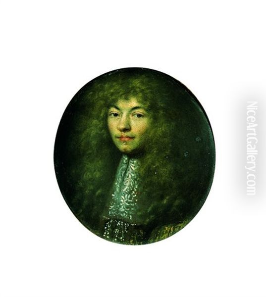 Portrait De Gentilhomme En Perruque Oil Painting by Pierre Mignard the Elder