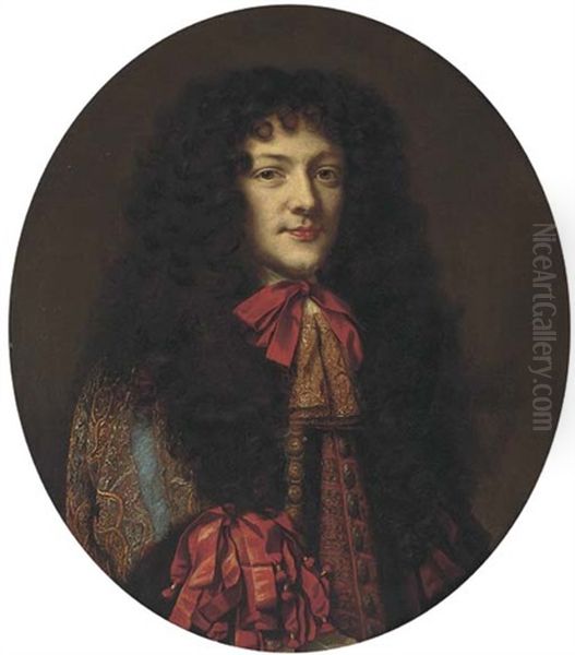 Portrait Of The Duke Of Monmouth (1649-1685), Bust-length, In An Embroidered Coat And Cravat Oil Painting by Pierre Mignard the Elder