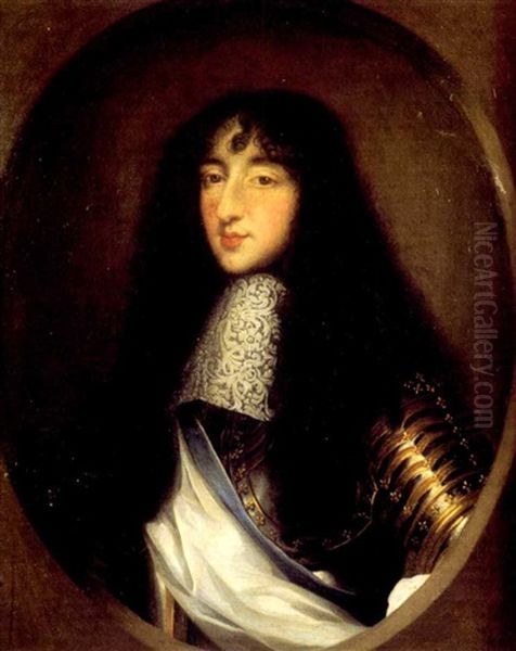 Portrait De Monsieur, Frere Du Roi, En Buste Et Armure Oil Painting by Pierre Mignard the Elder