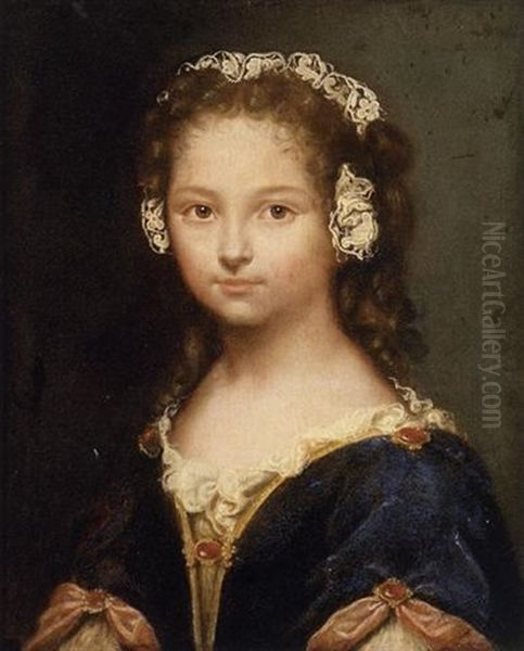 Portrait Of A Girl (jeanne De Fleurieu?) Oil Painting by Pierre Mignard the Elder