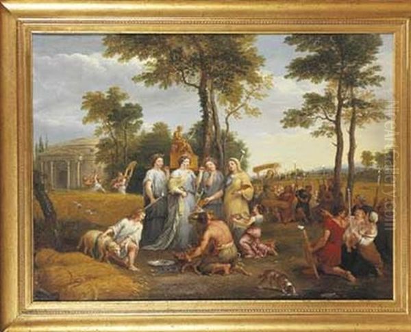 Une Scene D'offrande A Ceres Ou Allegorie De L'ete Oil Painting by Pierre Mignard the Elder