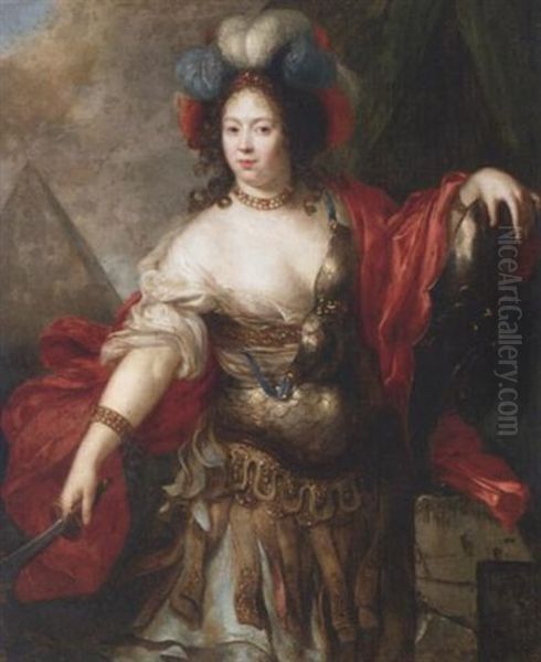 Portrait Of A Lady (mue Mertain?) As Minerva Oil Painting by Pierre Mignard the Elder