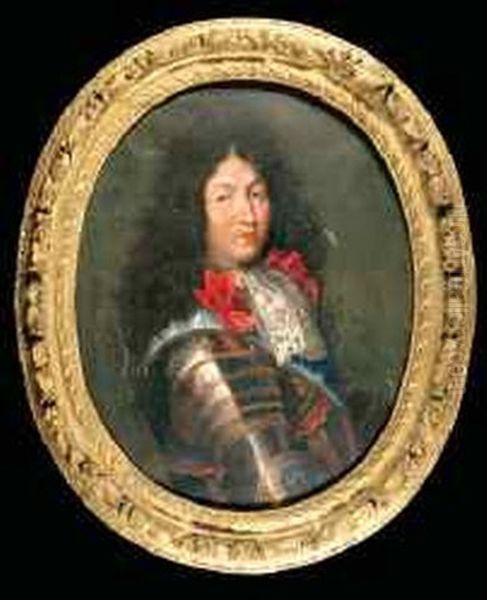 Portrait De Louis Xiv En Armure Oil Painting by Pierre Mignard the Elder