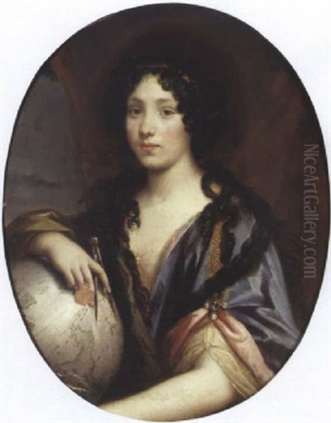 Portrait De Jeune Fille En Allegorie De La Geographie Oil Painting by Pierre Mignard the Elder