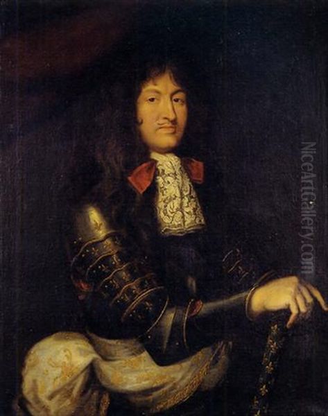 Portrait Du Roi Louis Xiv En Armure Oil Painting by Pierre Mignard the Elder