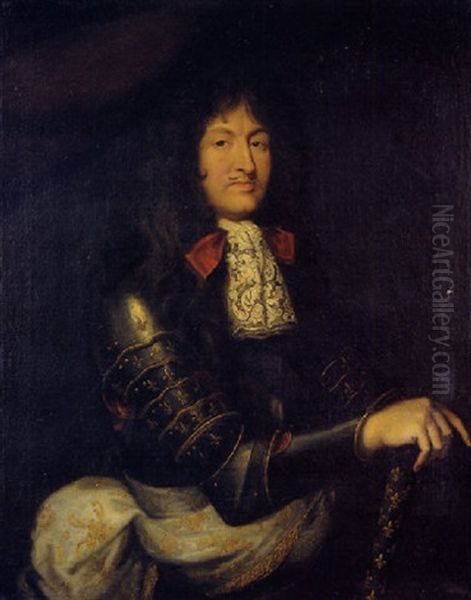 Portrait Du Roi Louis Xiv En Armure Oil Painting by Pierre Mignard the Elder