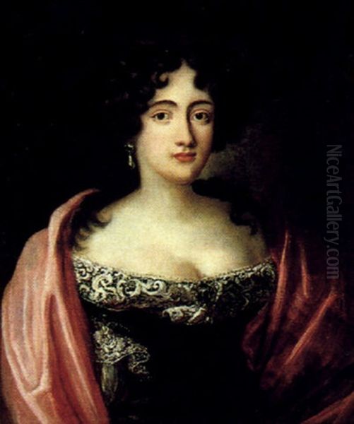 Bildnis Einer Dame Mit Rotem Umhang Oil Painting by Pierre Mignard the Elder