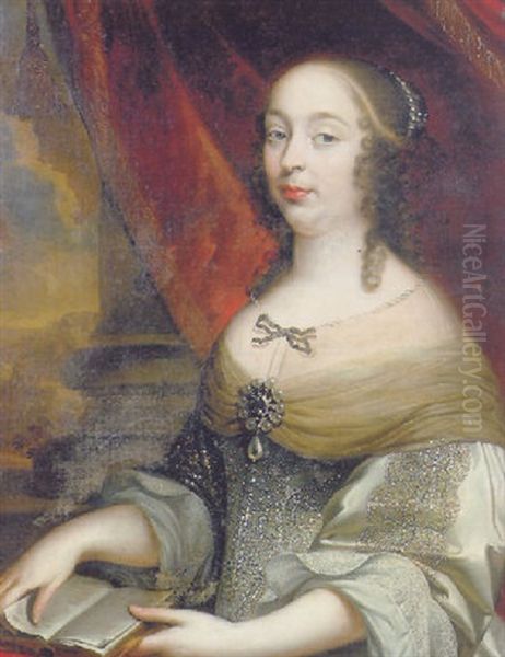 Portrait Of A Noblewoman (charlotte De Louigny?) Oil Painting by Pierre Mignard the Elder