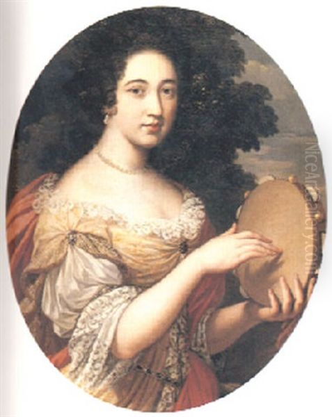 Kvinna Med Tamburin Oil Painting by Pierre Mignard the Elder