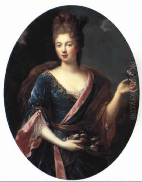 Portrait Of The Duchesse De Fontanges? Oil Painting by Pierre Mignard the Elder