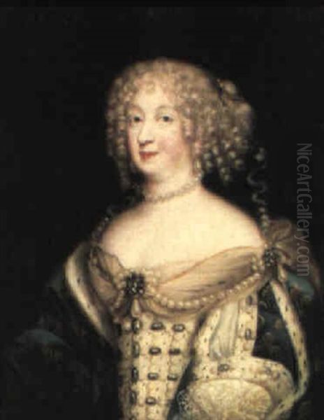 Portrait Of Marie-therese Of Austria by Pierre Mignard the Elder