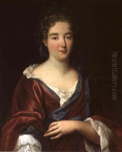 Bildnis Einer Jungen Dame Mit Einem Blauen Band Im Haar Oil Painting by Pierre Mignard the Elder