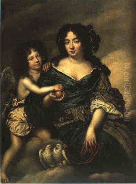 Portrait D'une Jeune Femme En Venus Et De Son Enfant Oil Painting by Pierre Mignard the Elder