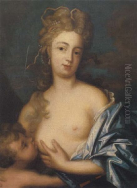 Portrait Einer Schonen, Die Einem Kind Die Brust Gibt Oil Painting by Pierre Mignard the Elder