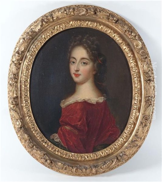 Jeune Dame De Qualite En Buste Oil Painting by Pierre Mignard the Younger