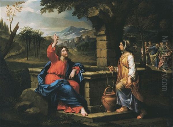 Christ And The Samaritan Women Near The Well Oil Painting by Pierre Mignard the Younger