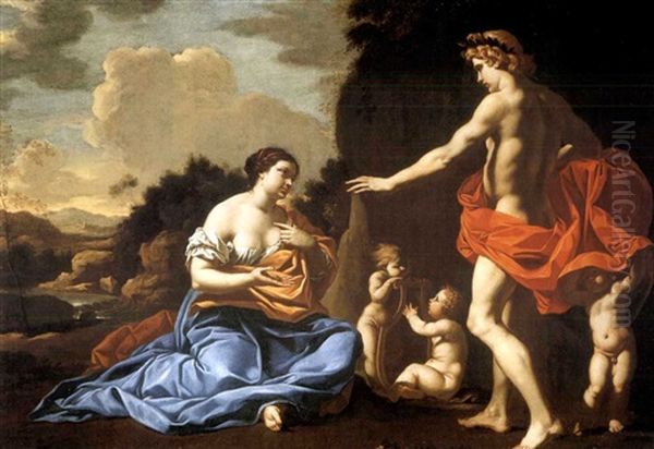 Apollon Et La Sibylle De Cumes Oil Painting by Nicolas Mignard