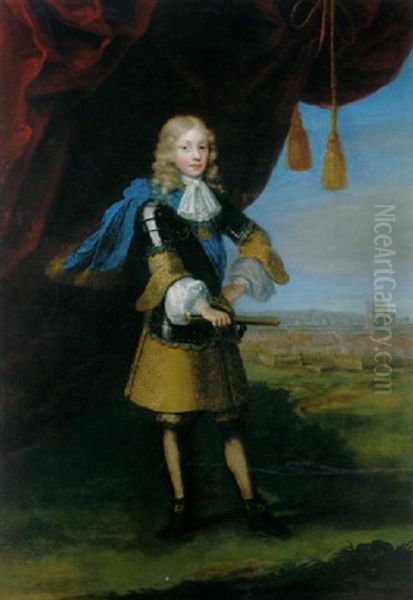 Portrait Of Vittorio Amedeo Ii, Duke Of Savoy, Later King Of Sardinia, In A Breastplate Over A Gold-embroidered Tunic Oil Painting by Paul Mignard