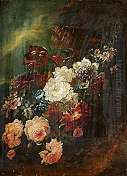 Blomsterstilleben Oil Painting by Abraham Mignon